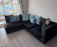 Charcoal Corner Sofa | Cushions Included