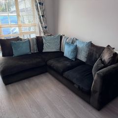 Charcoal Corner Sofa | Cushions Included