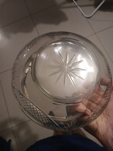 Vintage John Grinsell & Son's  cut glass bowl with silver plated rim