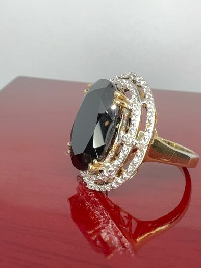 Silver Black & Gold Stunning statement ring