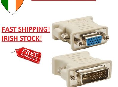 DVI Male 24+5 Pin to VGA Female Video Converter Adapter Plug for DVD HDTV