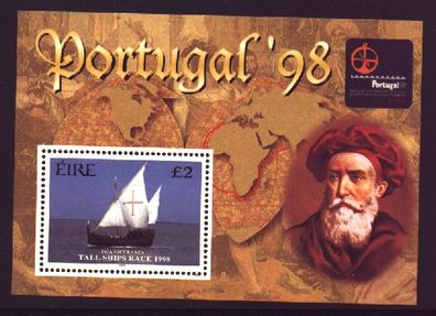 1998 Ireland Portugal 98 Commemorative Stamp Miniature Sheet Mint Never Hinged (MNH)