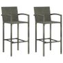 3 Piece Garden Bar Set Poly Rattan Grey Image 5