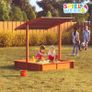 Sandpit  Sand box  wooden sandpit with Sun Canopy UV Protection 50+ Sandbox Image 4