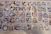 50pcs Cat Transparent Stickers Decals