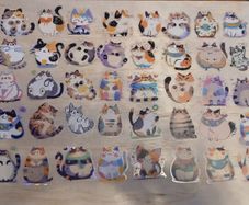 50pcs Cat Transparent Stickers Decals