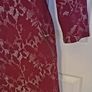 Wine and White Floral Embellished Shift Dress from Vegas Collection Large Image 3