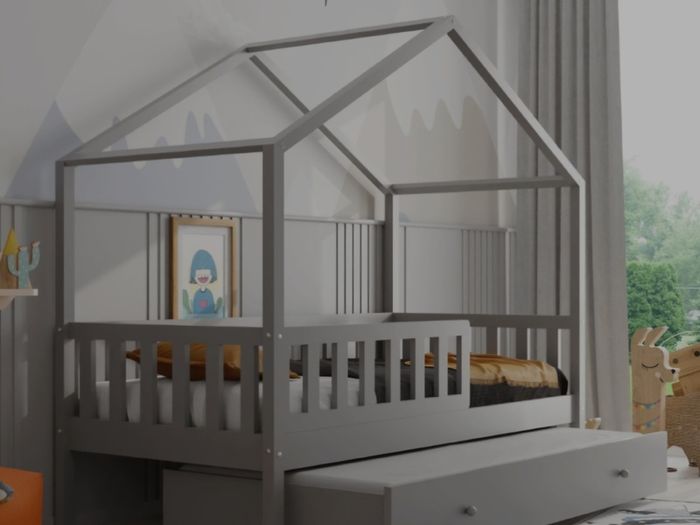Kids Children Toddler Single Double Bed House