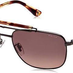 Police Unisex Sunglasses, Shiny / Sandblasted Gold Matte Parts SPLD43