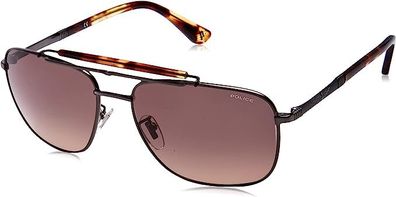 Police Unisex Sunglasses, Shiny / Sandblasted Gold Matte Parts SPLD43