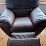 Brown leather recliner. Image 2