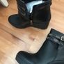 GUESS FL7TADELE10 Women's Black Leather Ankle Boot and High Wedge Logo Image 3