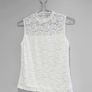 Pre Owned White Floral Lace High-Neck Shell Top Image 3