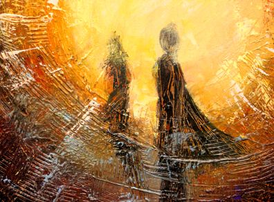 Time Machine - Re Love - Abstract Acrylic Figurative Art On Canvas