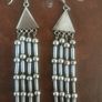 Long silver earrings Image 4