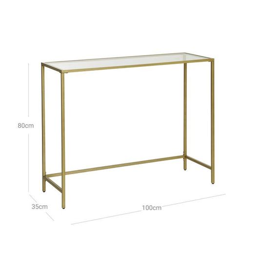 Console table tempered glass side table, console  modern coffee table, stable, easy construction, adjustable feet, living room,