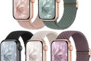 5 Pack Braided Band Compatible for Apple Watch Straps Women 40mm 41mm 38mm 42mm 44mm 45mm 46mm 49mm, Breathable Stretchy Elastic Sport Loop for iWatch SE3 Series 11/10/9/8/7/6/5/4/3/2