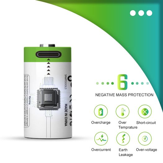 CR2 Rechargeable Li-ion Batteries 3.7V 300mAh USB-C Charging Cable 4 Pack