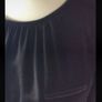 blouse round neck size 10 black round neck with leather trim Image 2