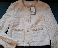 HM white embellished festive jacket