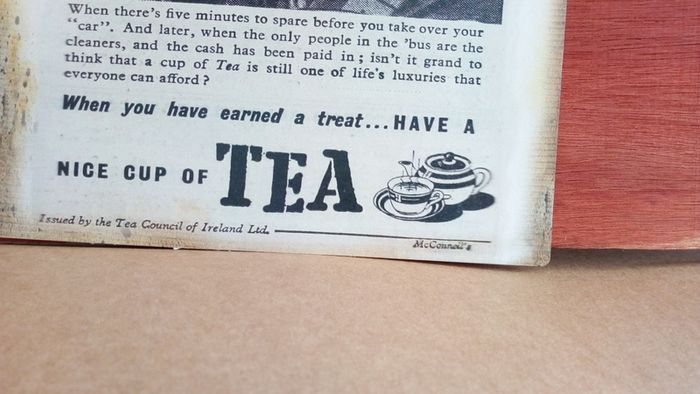 Vintage Irish CIE bus memorabilia Irish tea advertisement Reproduction Advert Poster 1954