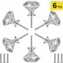 6 PCS Cabinet Knobs with 2 Sizes Screws, 30mm Drawer Handles Crystal Glass Diamond Shaped cupboards Door Knobs Image 2