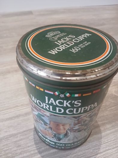Jack Charlton world cuppa 1990 tea bag tin