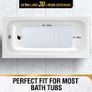 Non Slip Bath Mat for Tub, 100 x 40cm Extra Long Shower Mat Anti Mould, Machine Washable Bathroom Bathtub Mat with Suction Cups and Drain Holes, Soft on Feet, White Image 3