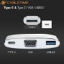 Cabletime USB Type-C Thunderbolt 3 Mini Hub 3-in-1 VGA  + USB 3.0 & USB 3.1 (Type-C) Combo Adapter (Brand New/Warranty) Image 3