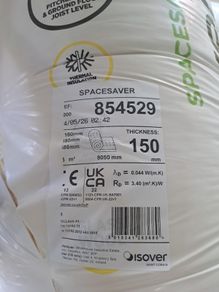 Isover spacesaver insulation 2 rolls