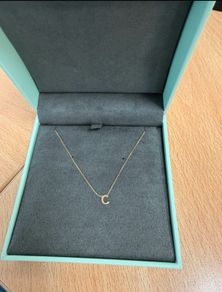 Gold Letter C initial necklace