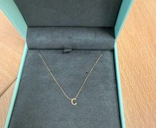 Gold Letter C initial necklace