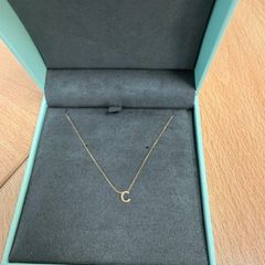 Gold Letter C initial necklace
