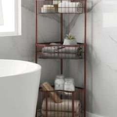 Next Home Berry Red Bronx Corner Caddy H78xW22xD22cm