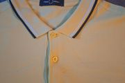 Fred Perry Mens Twin Tipped Polo Shirt Yellow Navy White Size L