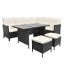 4 Piece Garden Lounge Set with Cushions Poly Rattan Black Image 4