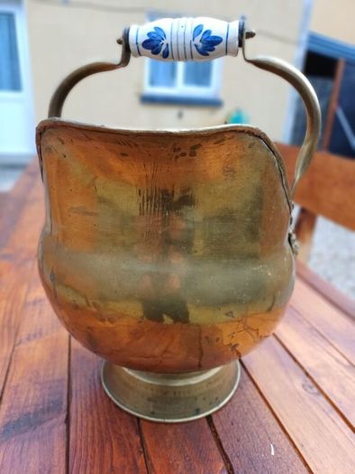 Large Brass Vintage Coal Scuttle