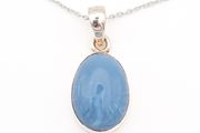Boxed PIA Blue Chalcedony On Sterling Silver Necklace