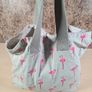 Sophie Allport Flamingo pattern shoulder bag handbag tote bag shopping bag canvas Image 5