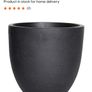Pair of matt black fibreclay outdoor garden plant pots Image 5