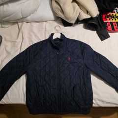 Polo Ralph Lauren Icon Logo Insulated Quilted Harrington Jacket - Navy