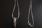 sterling silver wavy pendant on snake chain