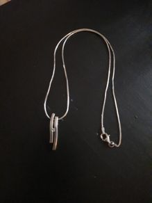 sterling silver wavy pendant on snake chain