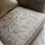 Large Cream Armchair and Footrest Image 5