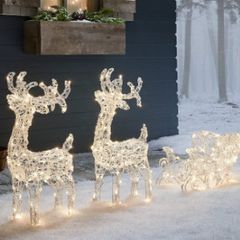 Christmas LED Reindeer with Sleigh for Outdoor and Indoor