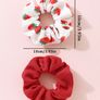 Strawberry Print Scrunchies Set Image 3