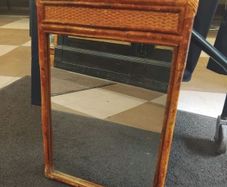 Mid Century Bamboo Rattan Mirror