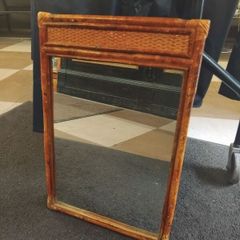 Mid Century Bamboo Rattan Mirror