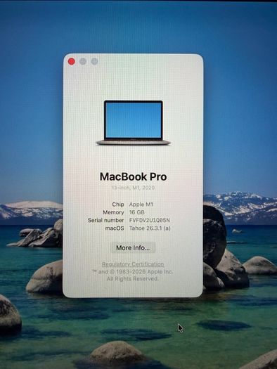 Macbook Pro M1 16gb RAM 512gb SSD