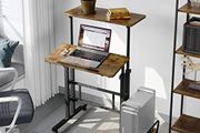 Height Adjustable Standing Desk with Tilting Table Top and Wheels 60 x 60cm